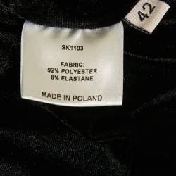 Pre Owned تنورة ألكسندر فوثير مخمل أسود مغلفة غير متماثلة مقاس كبير