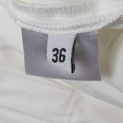 Pre Owned Alexandre Vauthier White Cotton Criss Cross Tie-Up Detail Playsuit XS