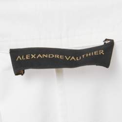 Pre Owned Alexandre Vauthier White Cotton Criss Cross Tie-Up Detail Playsuit XS