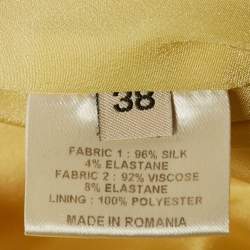 Pre Owned Alexandre Vauthier Yellow Silk Draped Mini Dress M