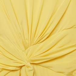 Pre Owned Alexandre Vauthier Yellow Silk Draped Mini Dress M
