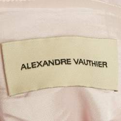 Pre Owned Alexandre Vauthier Pink Satin Ruffled Mini Dress S