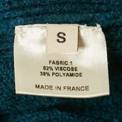 Pre Owned Alexandre Vauthier Teal Knit Sheath Mini Dress S