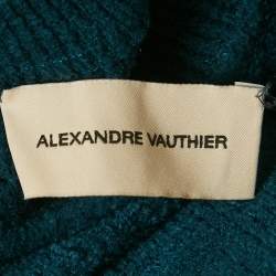 Pre Owned Alexandre Vauthier Teal Knit Sheath Mini Dress S