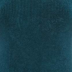 Pre Owned Alexandre Vauthier Teal Knit Sheath Mini Dress S