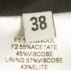 Pre Owned Alexandre Vauthier Black Satin Collar Crepe Tailored Long Dress S