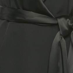 Pre Owned Alexandre Vauthier Black Satin Collar Crepe Tailored Long Dress S