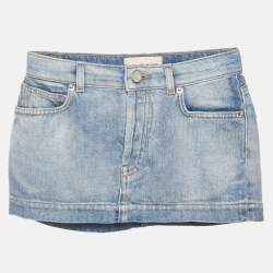 Pre Owned Alexandre Vauthier Blue Denim Mini Skirt S/Waist 24"