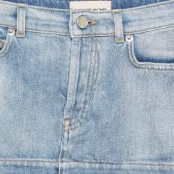 Pre Owned Alexandre Vauthier Blue Denim Mini Skirt S/Waist 24"