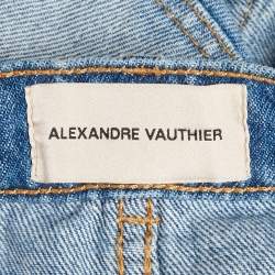 Pre Owned Alexandre Vauthier Blue Denim Mini Skirt S/Waist 24"