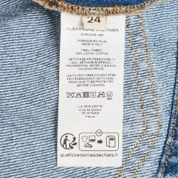 Pre Owned Alexandre Vauthier Blue Denim Mini Skirt S/Waist 24"