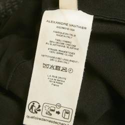 Pre Owned فساتين ألكسندر فويتيه قصيرة من الجيرسي الأسود مع كريستال كبير الحجم مقاس صغير جدًا (إكسترا إكسترا سمول)