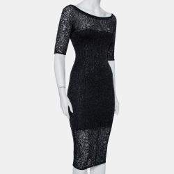 Alexandre Vauthier Black Stretch Lace Bodycon Dress M