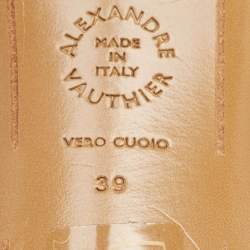 Alexandre Vauthier Orange  Patent Leather Crystal Embellishments Sandals Size 39