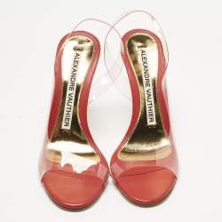 Pre Owned Alexandre Vauthier Red PVC Slingback Sandals Size 38.5