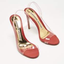 Pre Owned Alexandre Vauthier Red PVC Slingback Sandals Size 38.5