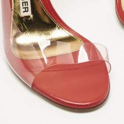Pre Owned Alexandre Vauthier Red PVC Slingback Sandals Size 38.5