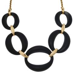 Alexix Bittar Lucite Gold Tone Large Link Necklace