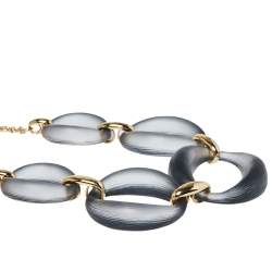 Alexix Bittar Lucite Gold Tone Large Link Necklace