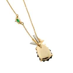 Alexis Bittar Pineapple Motif Gold Tone Pendant Necklace