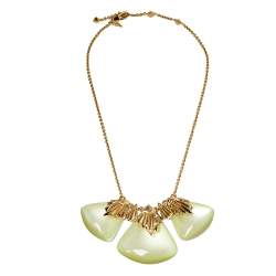 Alexis Bittar Lucite Crystal Gold Tone Necklace