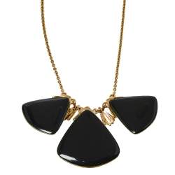 Alexis Bittar Lucite Crystal Gold Tone Necklace