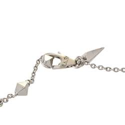 Alexis Bittar Silver Tone Frosted Crystal Encrusted Pendant Necklace 