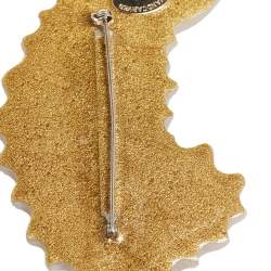 Alexis Bittar White/Grey Lucite Feather Crystal Brooch Set of Two