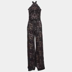 Alexis Black Lace Sleeveless Jumpsuit M