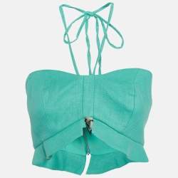 Alexis Green Ramie Halter Top S