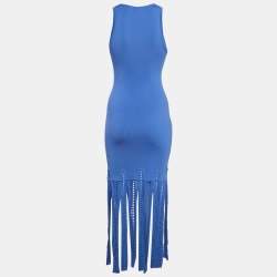 Alexis Blue Knit Kaia Cutout Midi Dress S