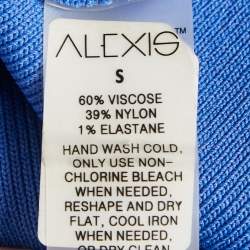 Alexis Blue Knit Kaia Cutout Midi Dress S