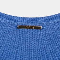 Alexis Blue Knit Kaia Cutout Midi Dress S