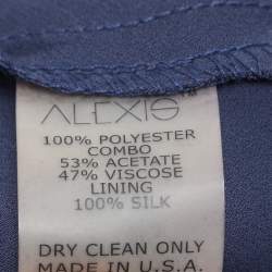 Alexis Navy Blue/White Lace Embroidered Maxi Skirt L