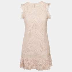 Alexis Light Pink Lace Sleeveless Shift Dress S
