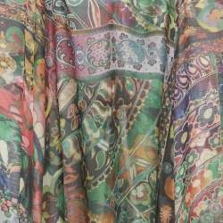 Alexis Green Sequin Embroidered Cut-Out Maxi Dress M