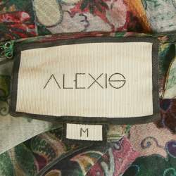 Alexis Green Sequin Embroidered Cut-Out Maxi Dress M