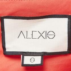 مملوكة مسبقًا Alexis Coral Orange Embroidered Cotton Midi Dress S