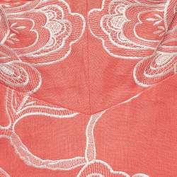 مملوكة مسبقًا Alexis Coral Orange Embroidered Cotton Midi Dress S