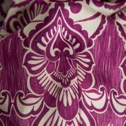 Pre Owned جيمبسوت ألكسيس حرير مطبوع بنفسجي معقود مقاس صغير جدًا - إكس سمول