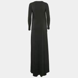 Pre Owned Alice+Olivia Black Jersey Waist Tie-Up Salina Maxi Dress S