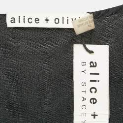 Pre Owned Alice+Olivia Black Jersey Waist Tie-Up Salina Maxi Dress S