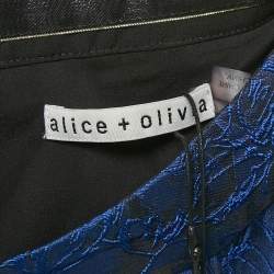 Alice + Olivia Cobalt Blue Floral Jacquard Pleated Mini Skirt S