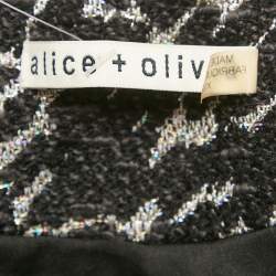 Alice + Olivia Black Lurex Tweed Jacket XS