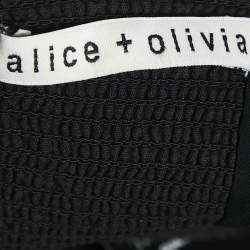 Alice + Olivia Black Broderie-Anglaise Tawny Ruffled Crop Top S
