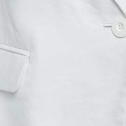 Alice + Olivia White Linen Blend Single Breasted Blazer M