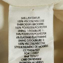 Pre Owned Alice + Olivia Off White Embroidered Mini Dress M