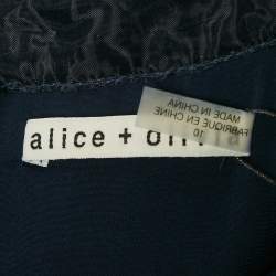 Pre Owned Alice + Olivia Navy Blue Lace Mini Dress L