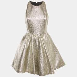 Alice + Olivia Metallic Brocade Sleeveless Mini Dress S