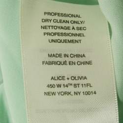 Pre Owned Alice + Olivia Green Floral Print Crepe Mini Dress M